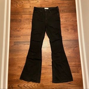 FREE PEOPLE BLACK HIGH WAISTED FLARE JEAN